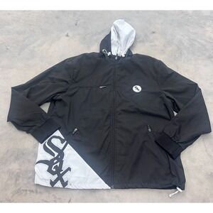 MLB Baseballism Chicago White Sox Windbreaker‎ Jacket Mens 2XL Black Activewear